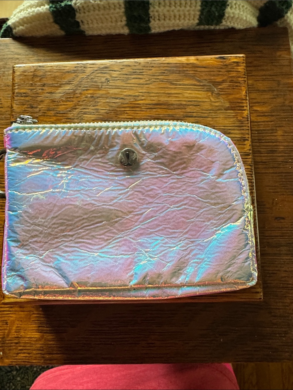 lululemon athletica Holographic Zip Key Pouch in Pink and Blue